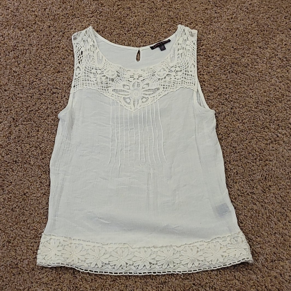 Sheer White Crochet Tank